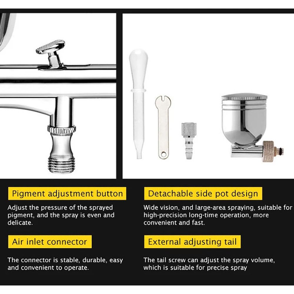 Dual Action Mini Airbrush 0.3mm Feed Spray Torch  For Body Painting Model Painting Nail Tool