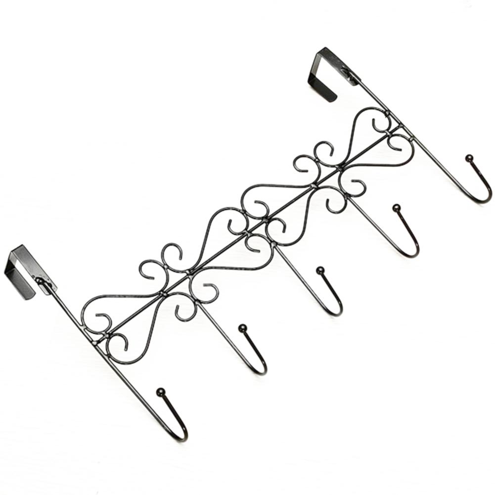 Eddya Bag Towel Coat Clothes Hat Over Door Hanger 5-Hook Bathroom Hanging Rack Holder