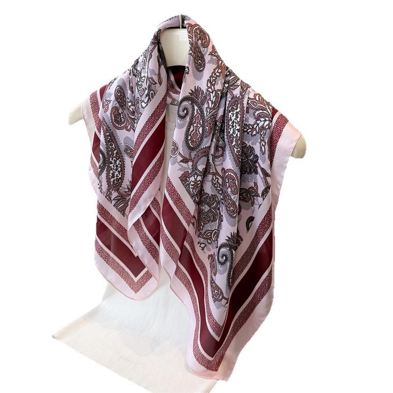 Cashew Print Imitation Silk Scarf Square Scarf High-End Shawl Versatile Neck Small Square Scarf Headscarf Scarf Women