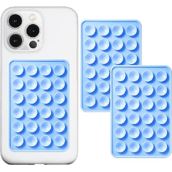 Anteel 2 Pack Silicone Suction Phone Case Adhesive Mount, Strong Grip Holder for Selfies and Videos, Hands-Free Sticky Phone Grip for iPhone and