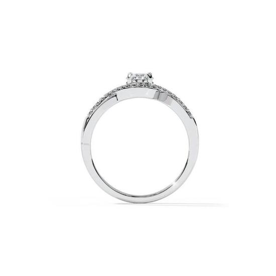 Moissanite Engagement Sterling Silver Diamond Ring