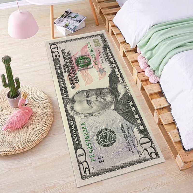 

Современный длинный ковер из фланели с монетами, нескользящий, для гостиной, спальни, дивана, прикроватный, грязеотталкивающий, домашний декор 120*160cm
