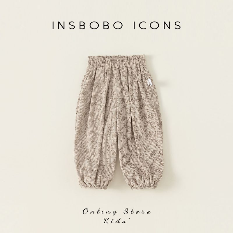 Children s Clothing Fleece-lined Mori Style Casual Pants Girls Autumn Clothing Beige 100