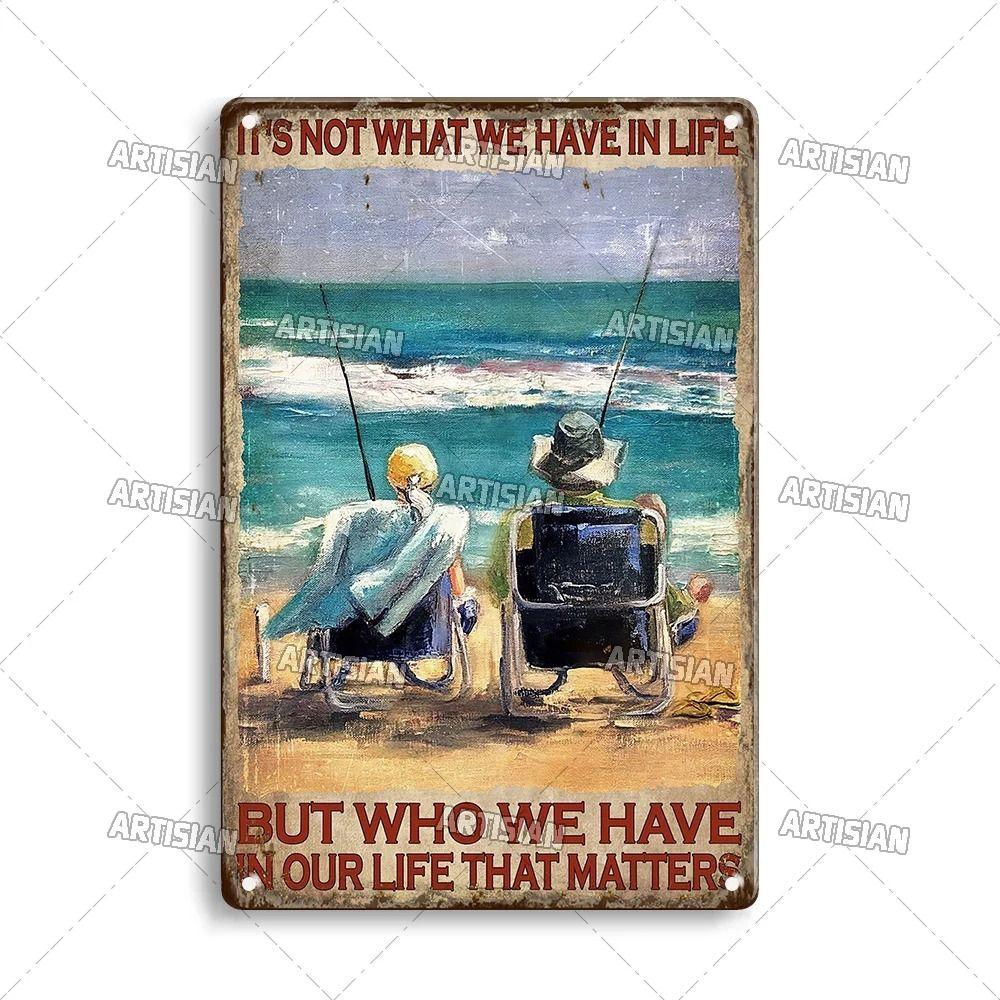 Boy Who Loved Fishing Metal Sign, Gift for Fisherman 20x30cm