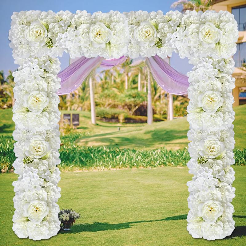 Wedding Simulation Flower Silk Flower, Decorative Fake Flower Row Hotel Flower Wall Road Lead Wedding Arch Flower Arrangement