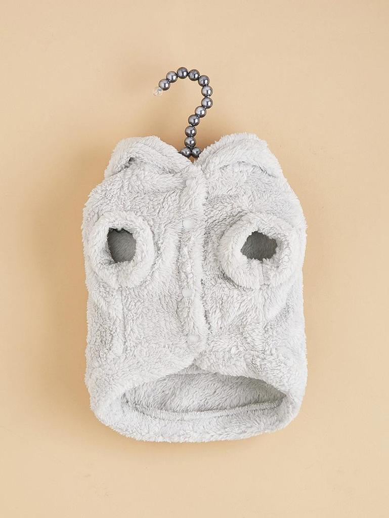 Classic Teddy Bear Plush Pet Costume with Bear Ears - Soft, Comfortable, Leather Tag for Small Dogs Like Chihuahuas.