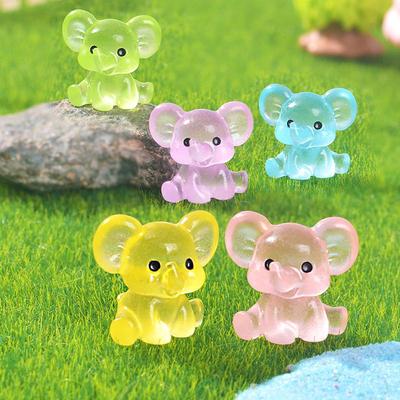 Micro-landscape Creative Small Ornaments, Cartoon Dolls, Resin Handicrafts, Landscaping, Glow-in-the-dark Elephant Decorations, Desktop Ornaments