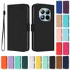 For Xiaomi Redmi Note 15 Pro+ 5G Case Solid Color Wallet Leather Phone Cover with Strap