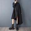 Long Sleeve Plus Size Vintage Black New In Dresses for Women Casual Loose Spring Autumn Shirt Dress