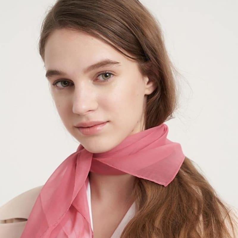 

BB’DE SOLI’DE Solid chiffon silk scarf pink pink