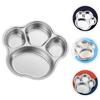 Divided Food Dish Stainless Steel Food Separation Silver 1 Pcs