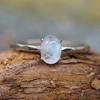 Classic 925 Sterling Silver Oval Moonstone Rings for Women Girls Luxury Four Claw Band Jewelry Lover Gift