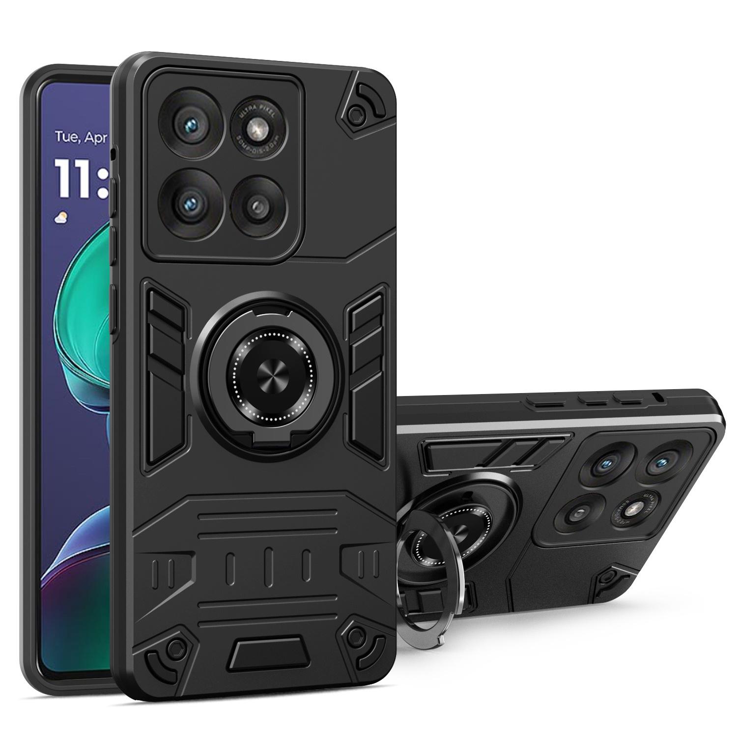 

For Motorola Moto G86 5G Case with Ring Holder Kickstand PC + TPU Anti-Fall Phone Cover