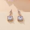 Champagne Gold Square Pendant Earrings Zircon Moissanite Earrings Earrings