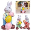 Easter Handcrafted Resin Figurines Colorful Spring Rabbit Decor for Home and Holiday Celebrations