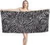 Fashion Black Gray Zebra Pattern Quick Dry Bath Towel Portable Large Towel For Seaside Holiday Vacation