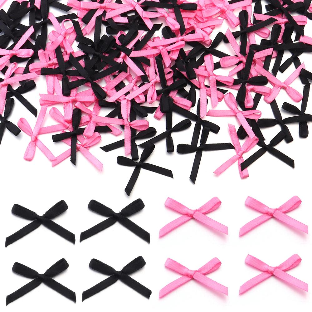 50Pcs/pack Color Ribbon Bows Fashion Small Size Satin Ribbon Bow DIY Handmade Crafts Hairpin Hair Grip for Party Home Decoration
