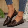 Embroidered Openwork Pointed-Toe Flat-Soled Loafers for Women, Plus Size, Low-Cut Slip-Ons, All-Season Leather Work Shoes