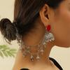 Elegant Dangle Earrings for Women Stylish Rhinestones Studded Earrings Bridal Accessory Ethnic Indian Style Jewelry