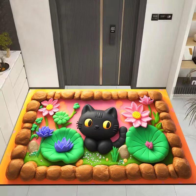 3D Cartoon Schattige Kat Vloerkleed Tapijt voor Woonkamer Kinderkamer Mat Sofa Deurmat Vloerkleed Woondecoratie Antislip Zachte Mat Cadeau