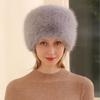Fur Hat Women Warm Snow Ski Cap Female Fluffy Faux Fur Bucket Hat Thick Winter Outdoor Earwarmer Windproof Ear Protect Caps