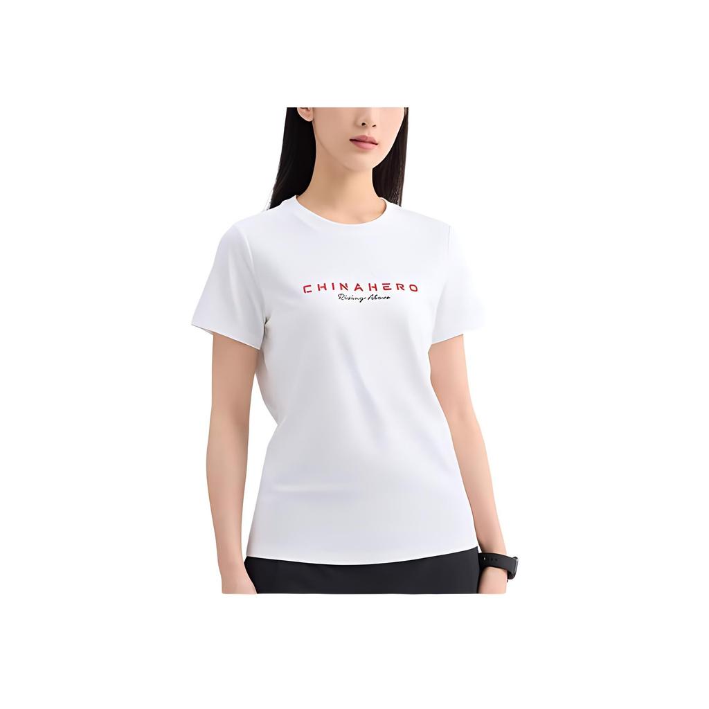 Anta Training Series Round Neck Soft Comfortable Straight Casual Sports Knit Short Sleeve T-Shirt Women Tops Snow-White 162427102-1