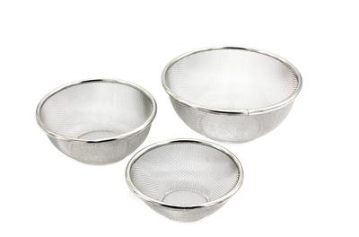 Made In Stainless Steel Elite Colander Set Japan, 18-8 (14.5cm + 16.5cm + 19.5cm) M-3