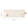 Flower Print Pencil Bag Zippered Pen Case Corduroy Pencil Bag Corduroy Pen Pouches Stationery Bag for Student School