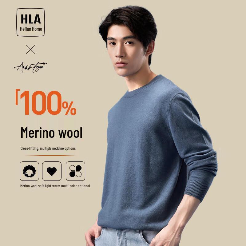 

Men s Pure Wool Round Neck Knit Sweater 3XL