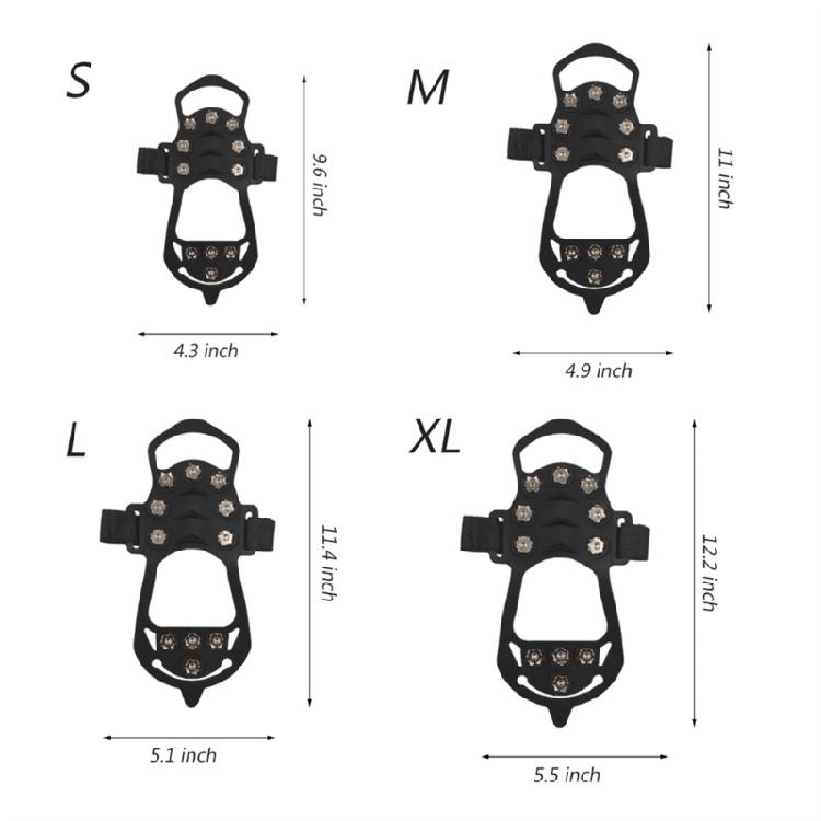 Ice Snow Grip Teeth Grippers NonSlip Winter Ice Grippers with 11 Teeth Shoe Boot Cleats for Winter Outdoor Activity