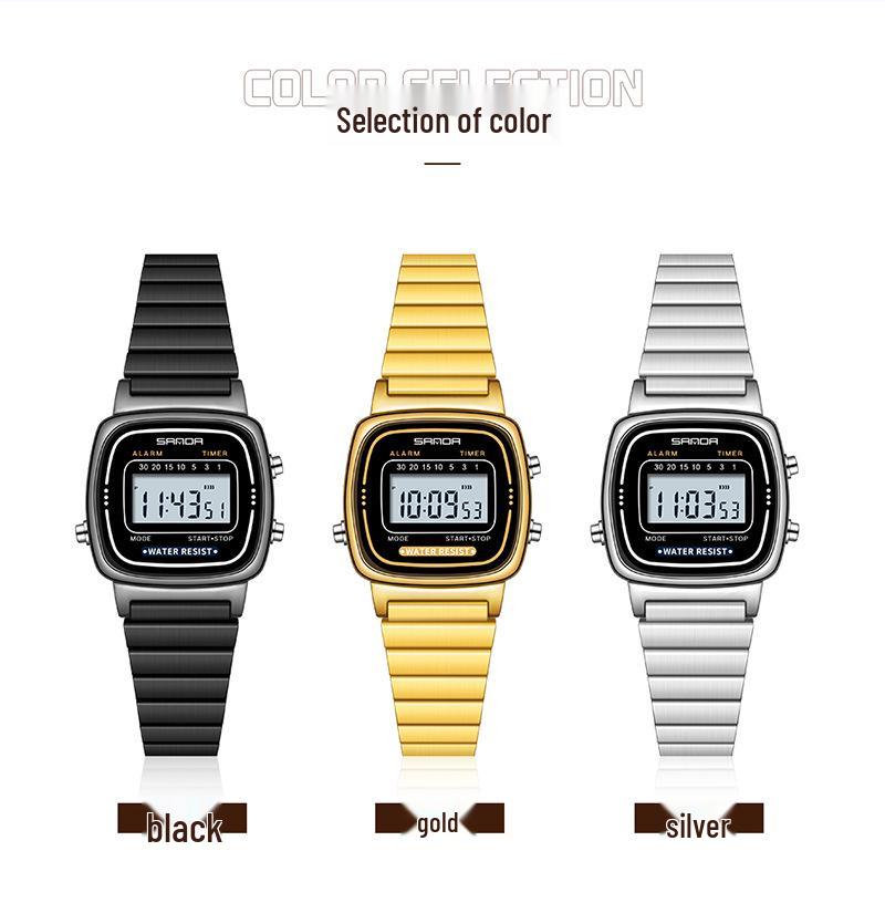 Sanda Fashion Unisex Electronic Multifunction Stainless Steel Watches