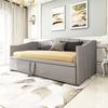 Upholstered Bed Extendable Sofa Bed 90/180x200cm with Slatted Frame, Multifunctional Bed Made of Skin-Friendly Velvet Fabric