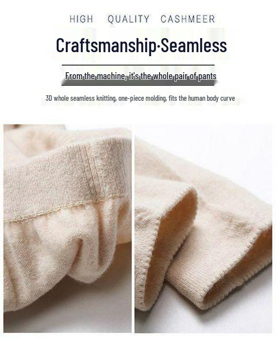 Ordos City Unisex Pure Cashmere Pants - Thick High Waist for Men, Thin Slimming Base for Women