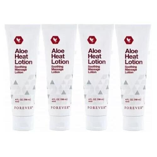 4er-Pack FOREVER Living Aloe HEAT LOTION (4 x 4 oz) Beruhigende Massage-Lotion