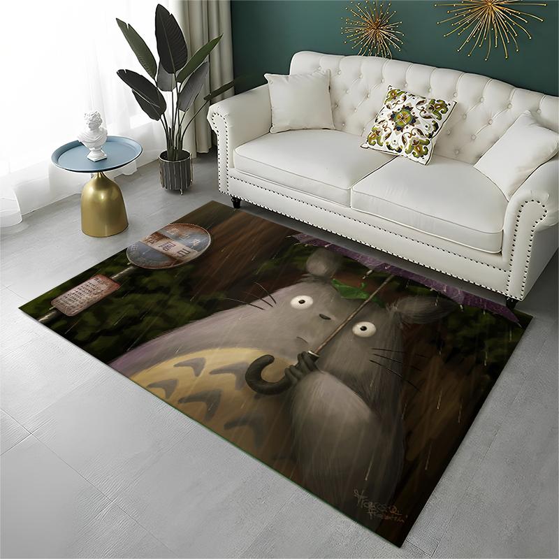 Classic T-Totoro Cartoon Cute Carpet Rug for Playroom Bedroom Living Room Sofa Home Decor,kid Area Rug Non-slip Floor Mat Gift