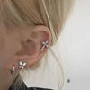 Colorful Zircon Butterfly Cross Earrings: Stylish Fairy Screw Ear Bone Studs for Women