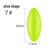 Silicone Olive-Shaped Fluorescent Fishing Float Tail Magnifier Bean