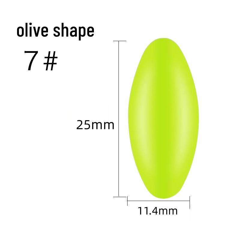 Silicone Olive-Shaped Fluorescent Fishing Float Tail Magnifier Bean