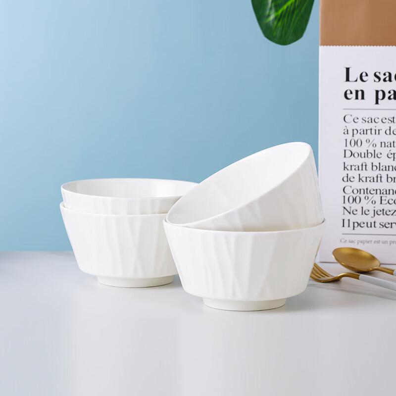 Jingdezhen Ya Yu White Porcelain 6-inch Noodle Bowls (4-pack)