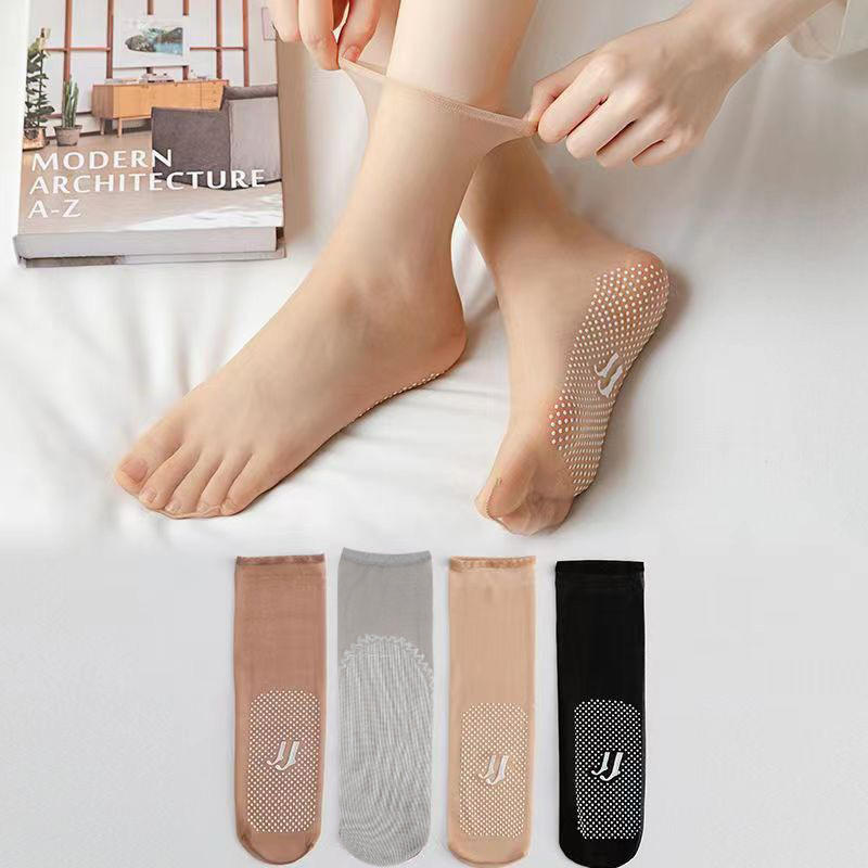 10Pairs Ultrathin Women Socks Summer Transparent Anti Slip Silk Socks Casual Elastic Invisible Socks Wear Resistant Hook Socks