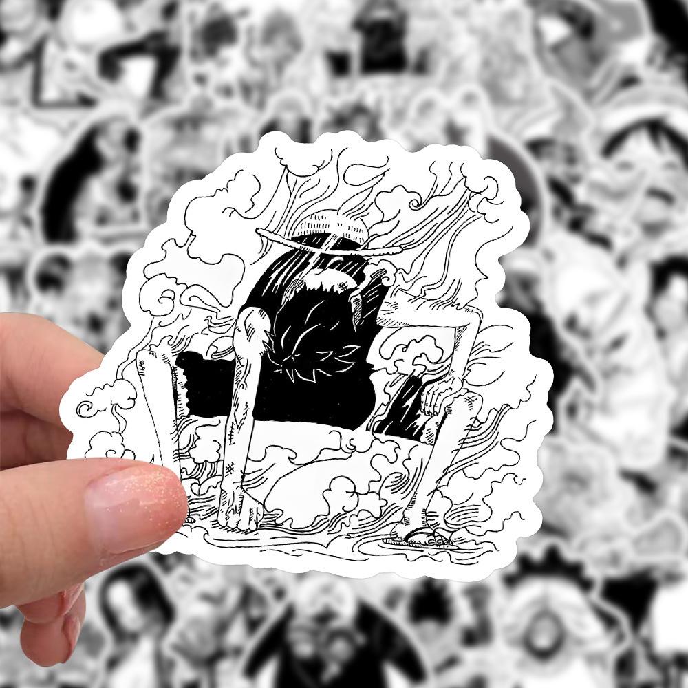 10/30/50/100pcs ONE PIECE Cartoon Stickers Black White Anime Decals DIY Journal Fridge Guitar Reward Cool Luffy Graffiti Sticker