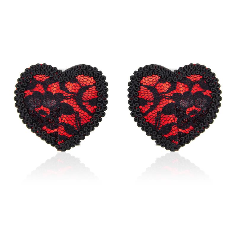 Red/Black Lace Nipple Covers