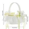 Elegant Lace Wrapped Wedding Flower Basket Flower Girl Basket For Various Wedding Ceremony Wedding Aisle Decoration