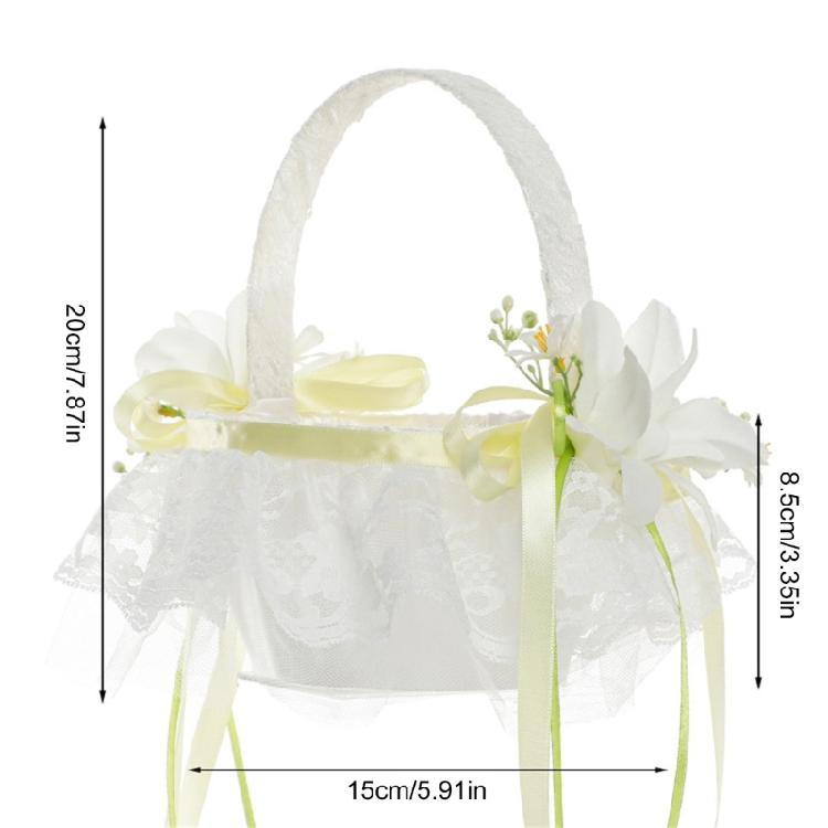 Elegant Lace Wrapped Wedding Flower Basket Flower Girl Basket For Various Wedding Ceremony Wedding Aisle Decoration