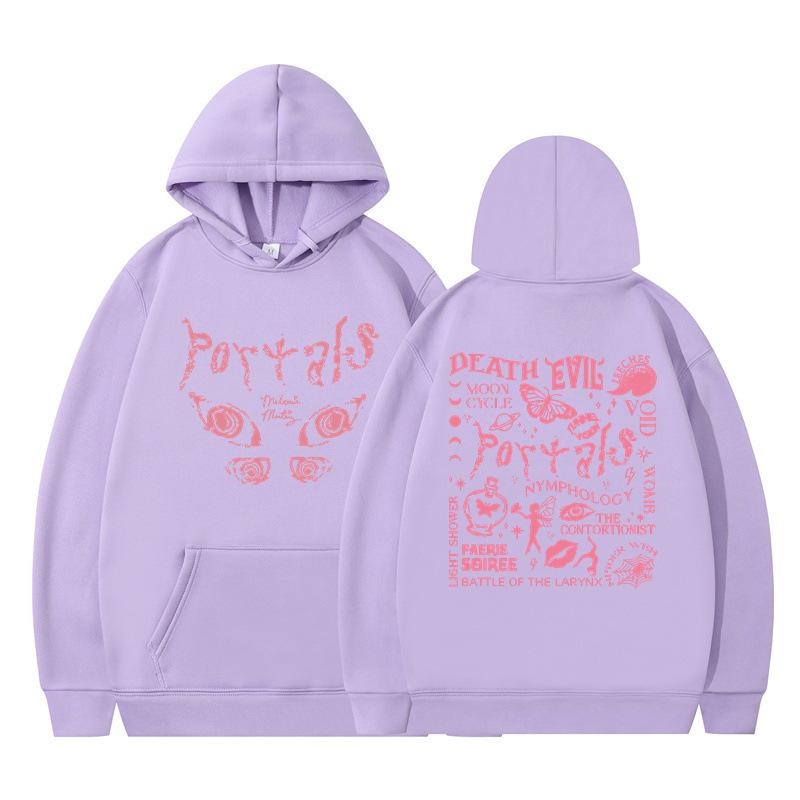 New European and American Style Loose Hip-hop Ins Hoodie with Plush Little Witch Street Hoodie for Foreign Trade Autumn and Winter