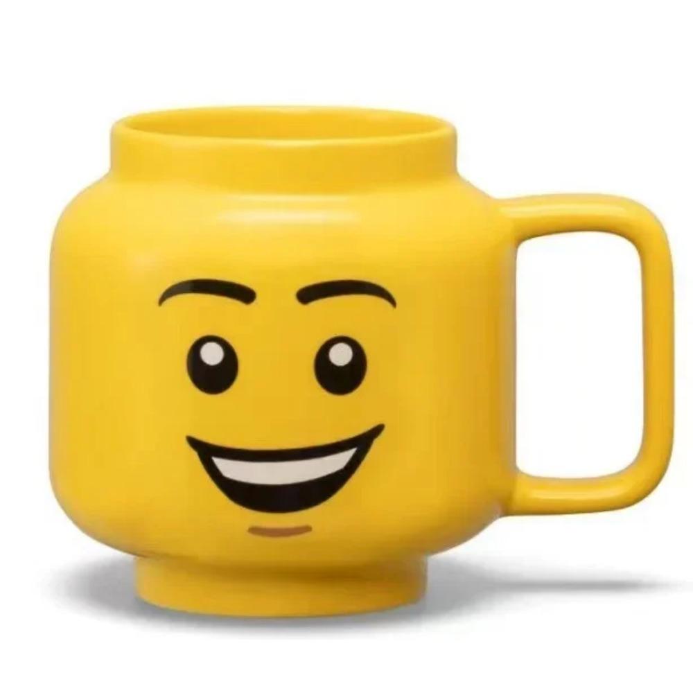 Cartoon Ceramic Mug Cup 250ML with Cute Impish Expression Figure Head Pattern Coffee Milk Tea Drinkware for Couple Friend Family