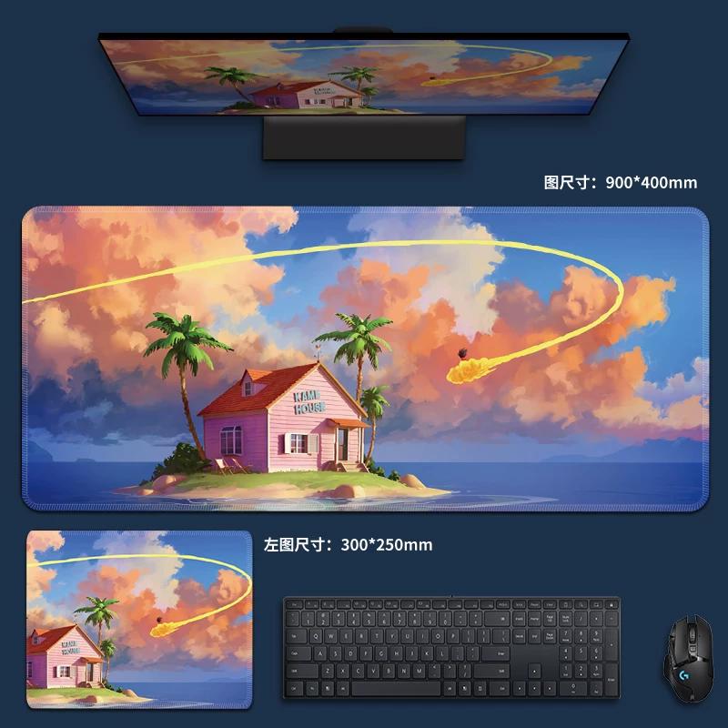 Creative PU Leather Mouse Pad Oversized Dragon Ball Computer Keyboard Pad Son Goku Animation Boys Anti-slip Mouse Pad Game E-sports Special Table Mat