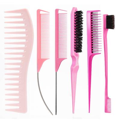 Juego de 6/11 peines para peinar el cabello, cepillo para cardar el cabello, pinza de cocodrilo, peine triple para cardar, peines de cola de rata, cepillo para bordes, herramientas para la cola del cabello
