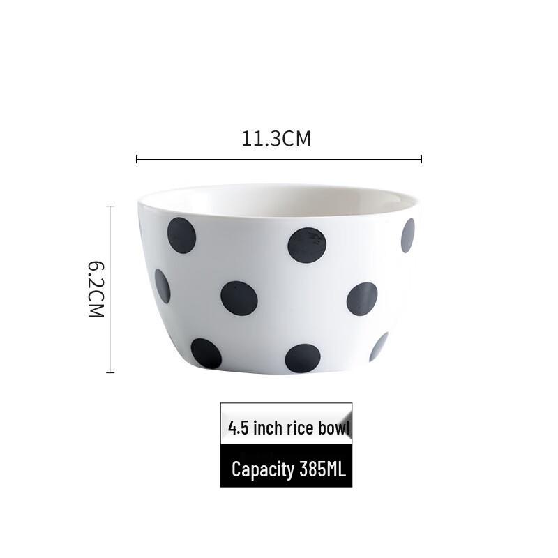 ZhiShi Modern Polka Dot Ceramic Rice Bowls