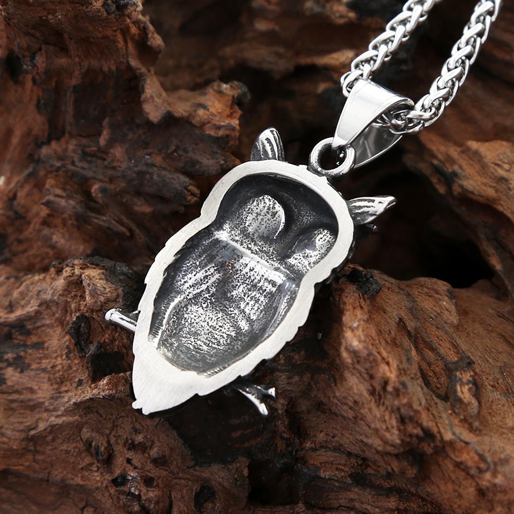 Punk Vintage Edelstahl Eule Anhänger Halskette Hip Hop Tier Amulett Halskette für Männer Frauen Schmuck Geschenk Dropshipping